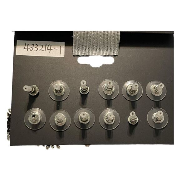 Noir Rhinestone Occasion Earring Set Silver Plated Brass Faux Pearls CZ 6 Pairs - Picture 2 of 6